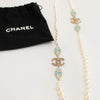 Chanel Cream Faux Pearl & Resin CC bead Necklace