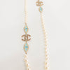 Chanel Cream Faux Pearl & Resin CC bead Necklace