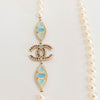 Chanel Cream Faux Pearl & Resin CC bead Necklace