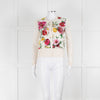 Dolce & Gabbana Cream Red Floral Front Cardigan