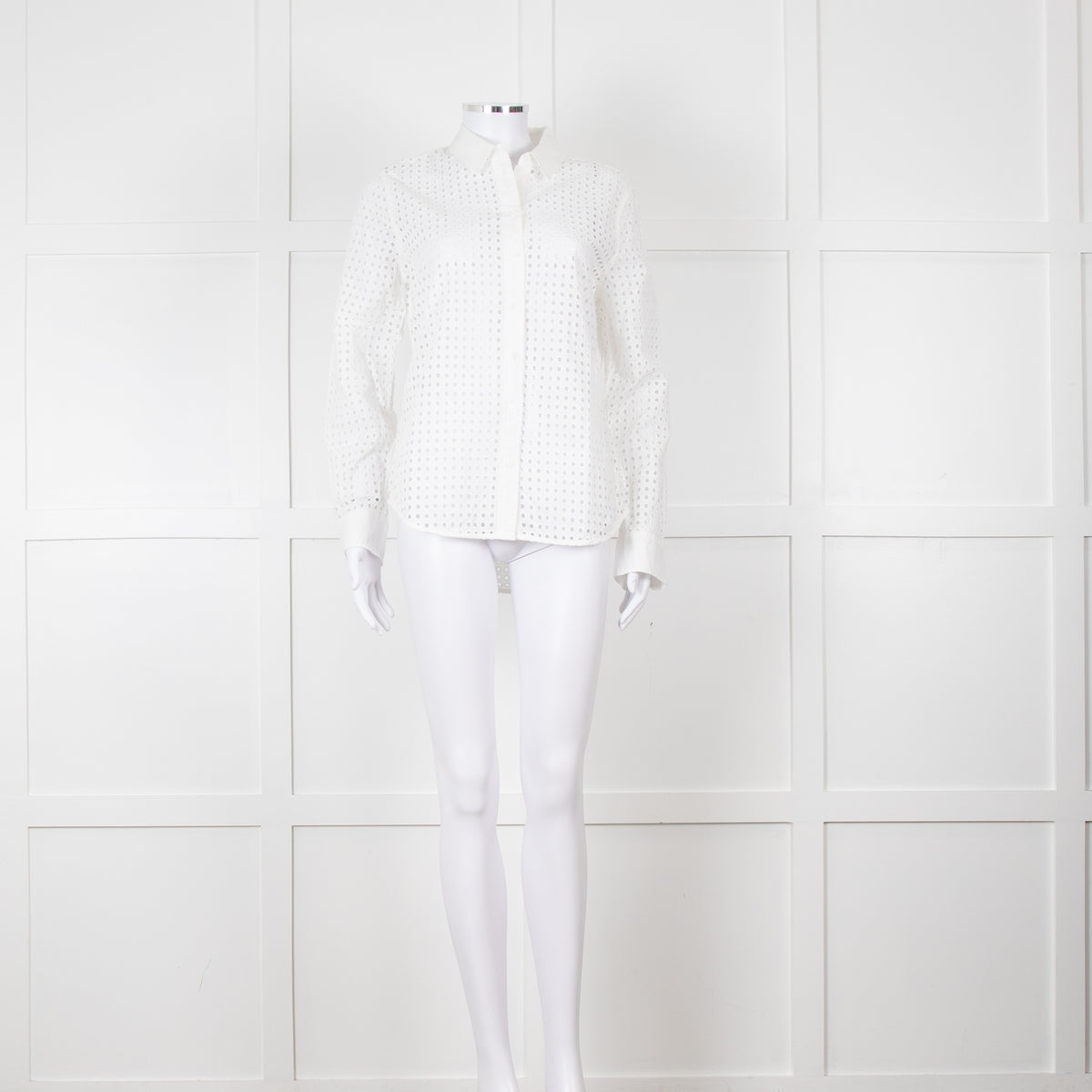 Equipment White Perforated Collared Shirt