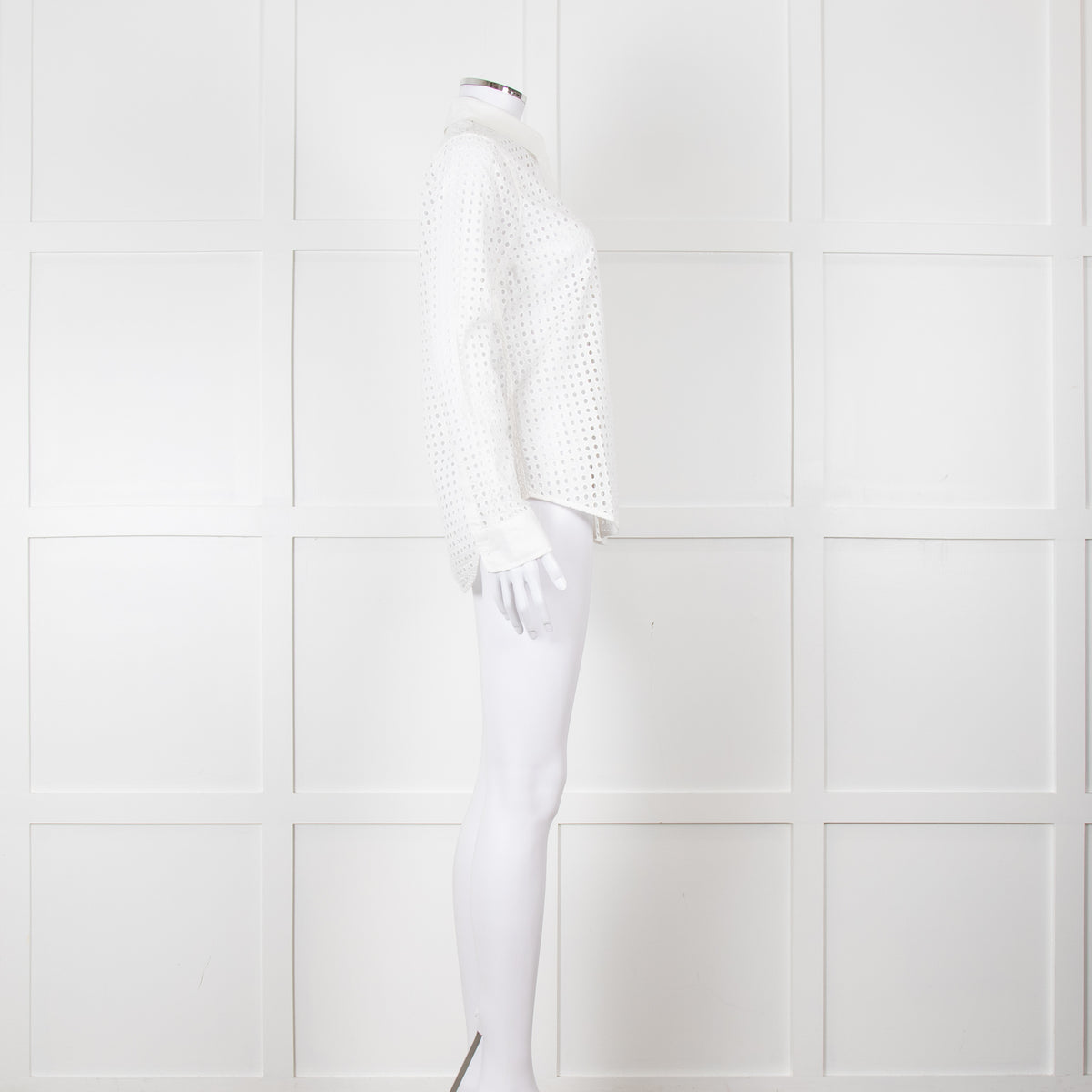 Equipment White Perforated Collared Shirt