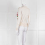 Dolce & Gabbana Cream Red Floral Front Cardigan
