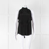 Givenchy Black Silk Frill Trim Sleeveless Top