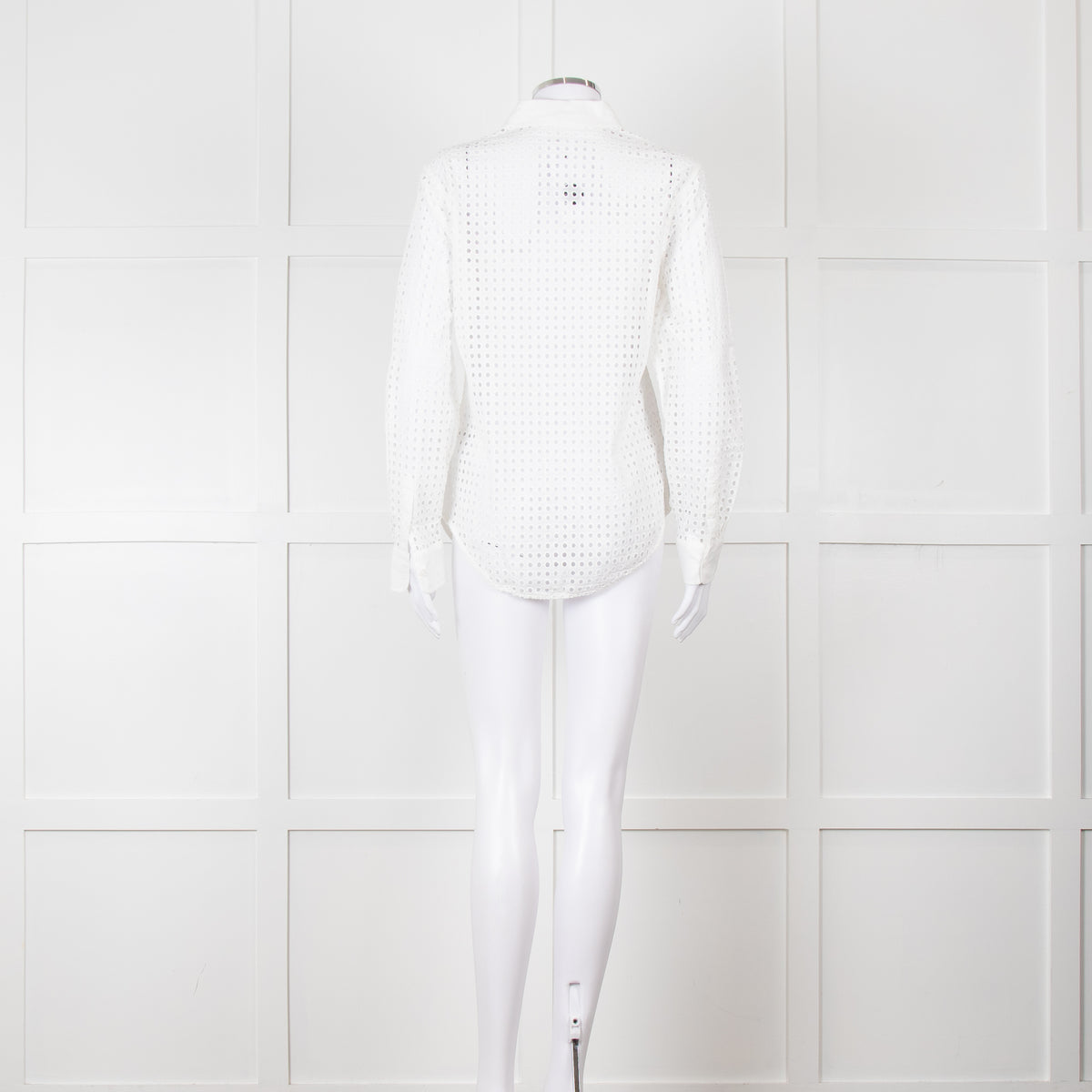 Equipment White Perforated Collared Shirt