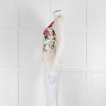 Dolce & Gabbana Cream Red Floral Front Cardigan