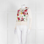 Dolce & Gabbana Cream Red Floral Front Cardigan