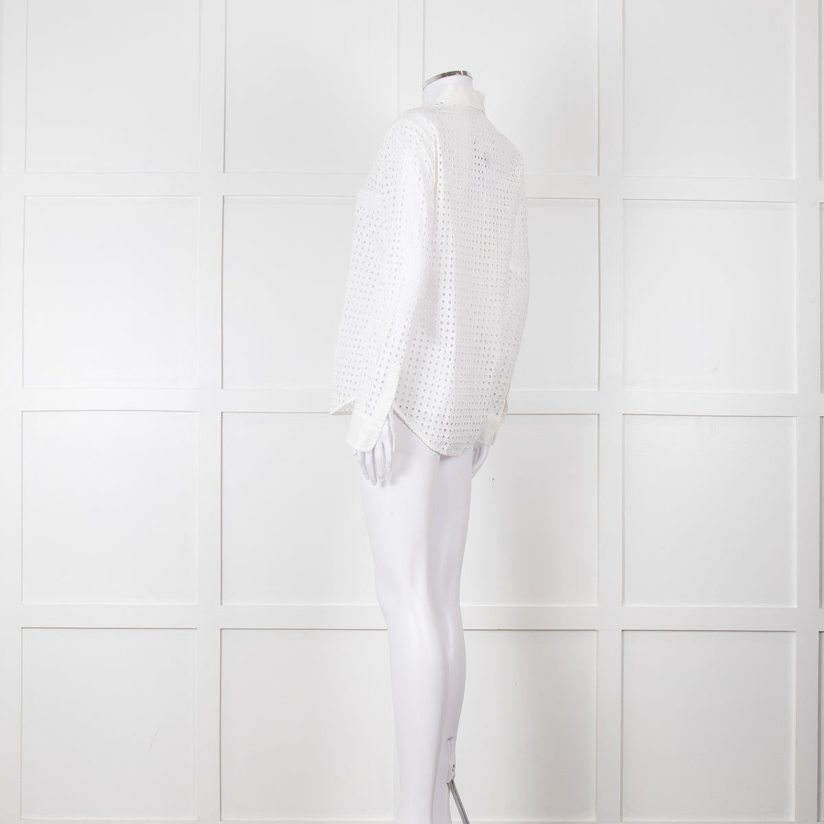 Equipment White Perforated Collared Shirt