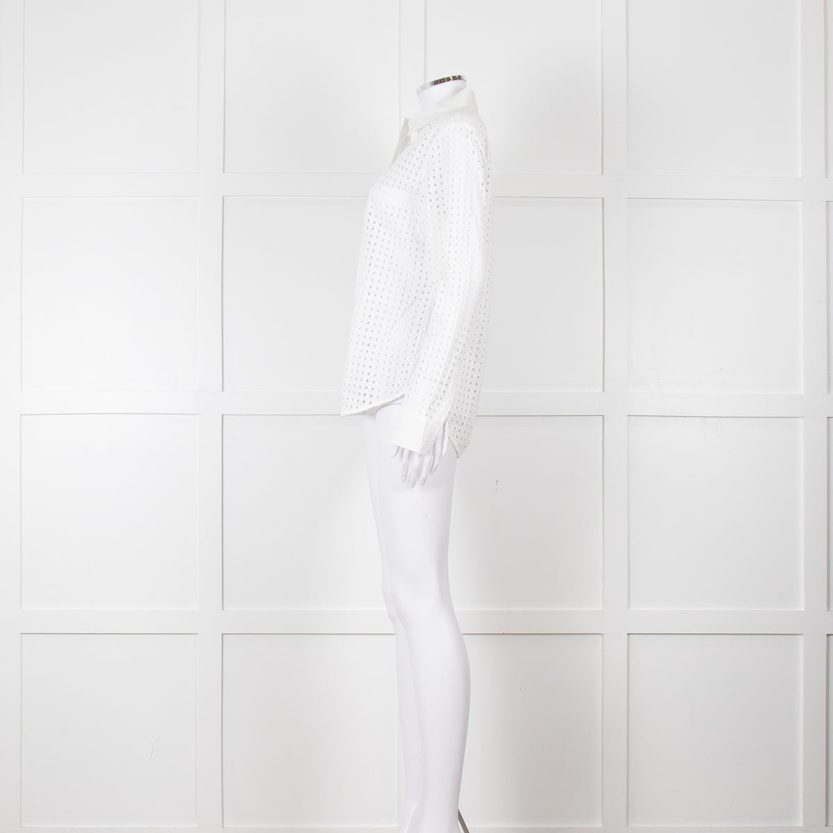 Equipment White Perforated Collared Shirt