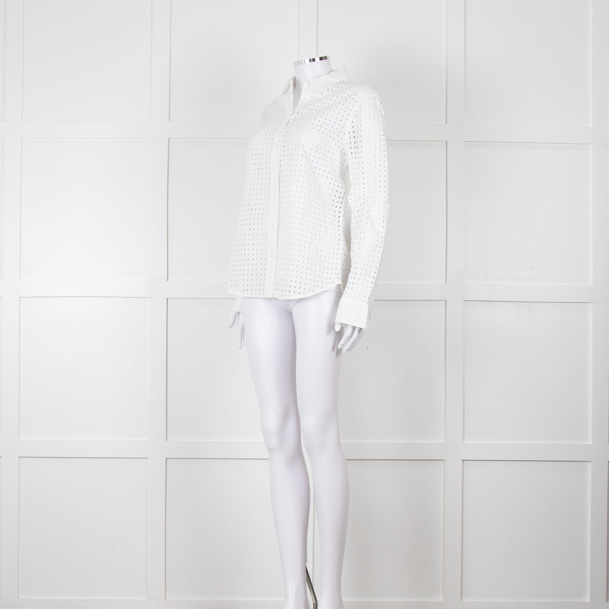Equipment White Perforated Collared Shirt