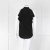 Givenchy Black Silk Frill Trim Sleeveless Top