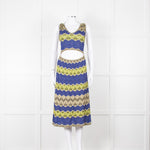 Missoni Metallic Green Blue Halterneck Sun Dress