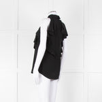 Givenchy Black Silk Frill Trim Sleeveless Top