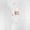 Balenciaga Cream Beige Cropped Long Sleeve Top