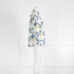 Emporio Sirenuse Cream Blue Palm Print Blouse