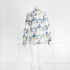 Emporio Sirenuse Cream Blue Palm Print Blouse