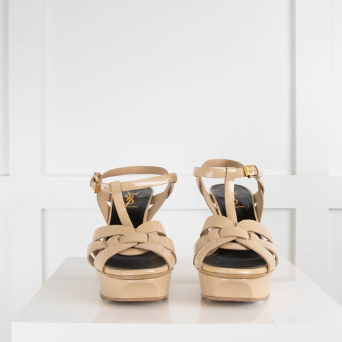 Saint Laurent Beige Tribute 75 Heeled Sandal