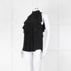 Givenchy Black Silk Frill Trim Sleeveless Top