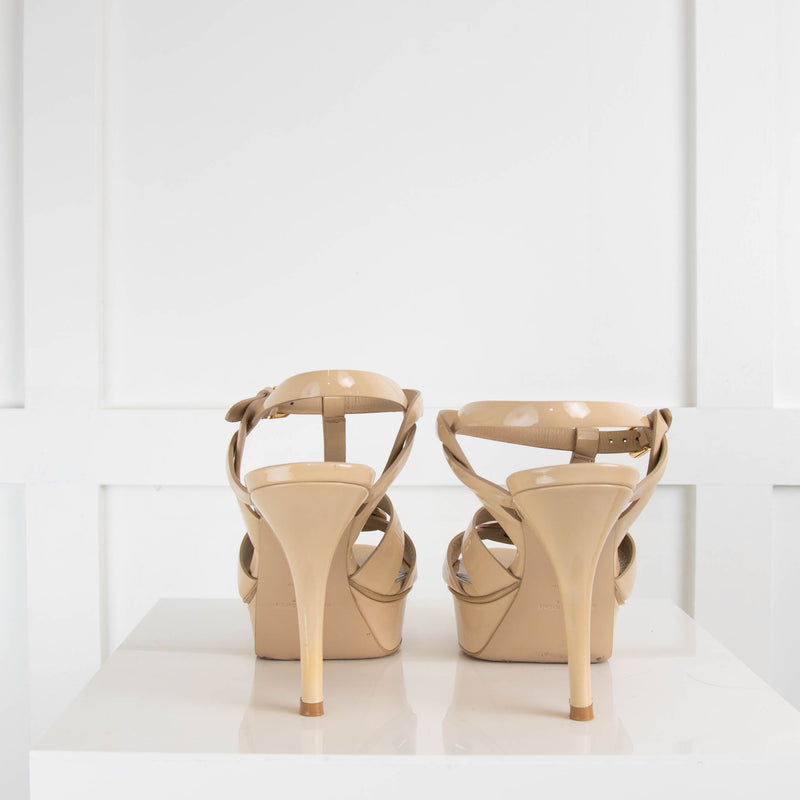 Saint Laurent Beige Tribute 75 Heeled Sandal