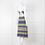 Missoni Metallic Green Blue Halterneck Sun Dress