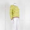 Jumper 1234 Beige Neon Green Striped Cashmere Sweater