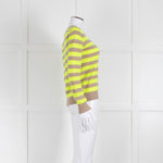Jumper 1234 Beige Neon Green Striped Cashmere Sweater