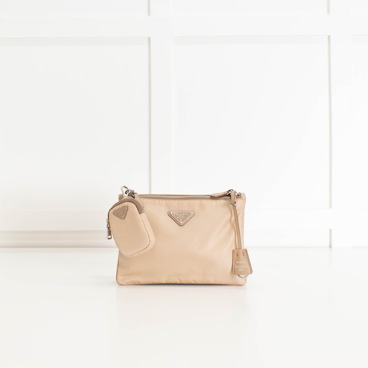 Prada Beige Nylon Re-Edition 2000 Crossbody Bag