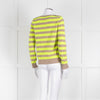 Jumper 1234 Beige Neon Green Striped Cashmere Sweater