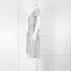 Altuzarra White Black Cherry Print Frill Trim Short Sleeve Dress