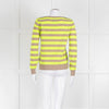 Jumper 1234 Beige Neon Green Striped Cashmere Sweater