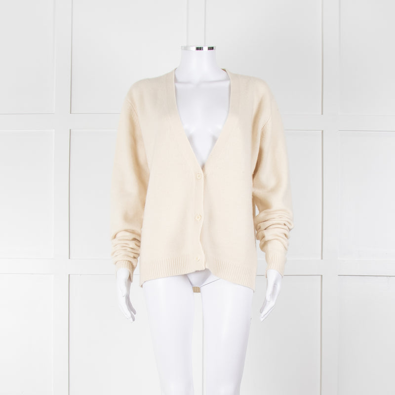 Raey Cream Cashmere Cardigan