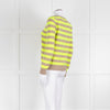 Jumper 1234 Beige Neon Green Striped Cashmere Sweater