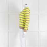 Jumper 1234 Beige Neon Green Striped Cashmere Sweater