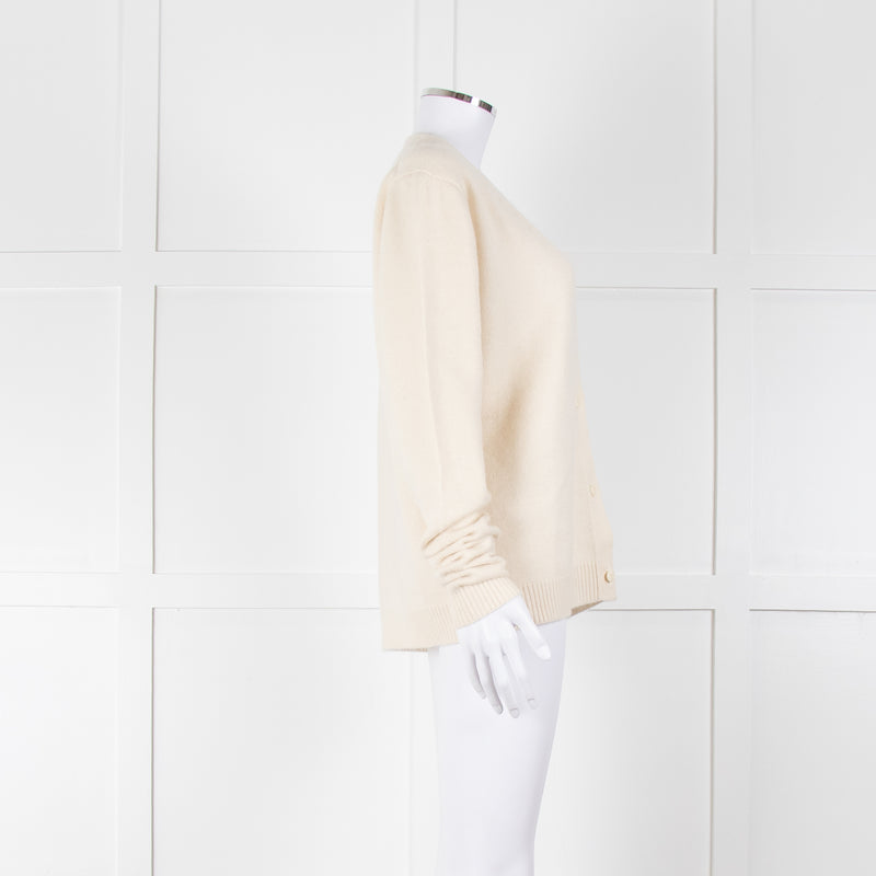 Raey Cream Cashmere Cardigan