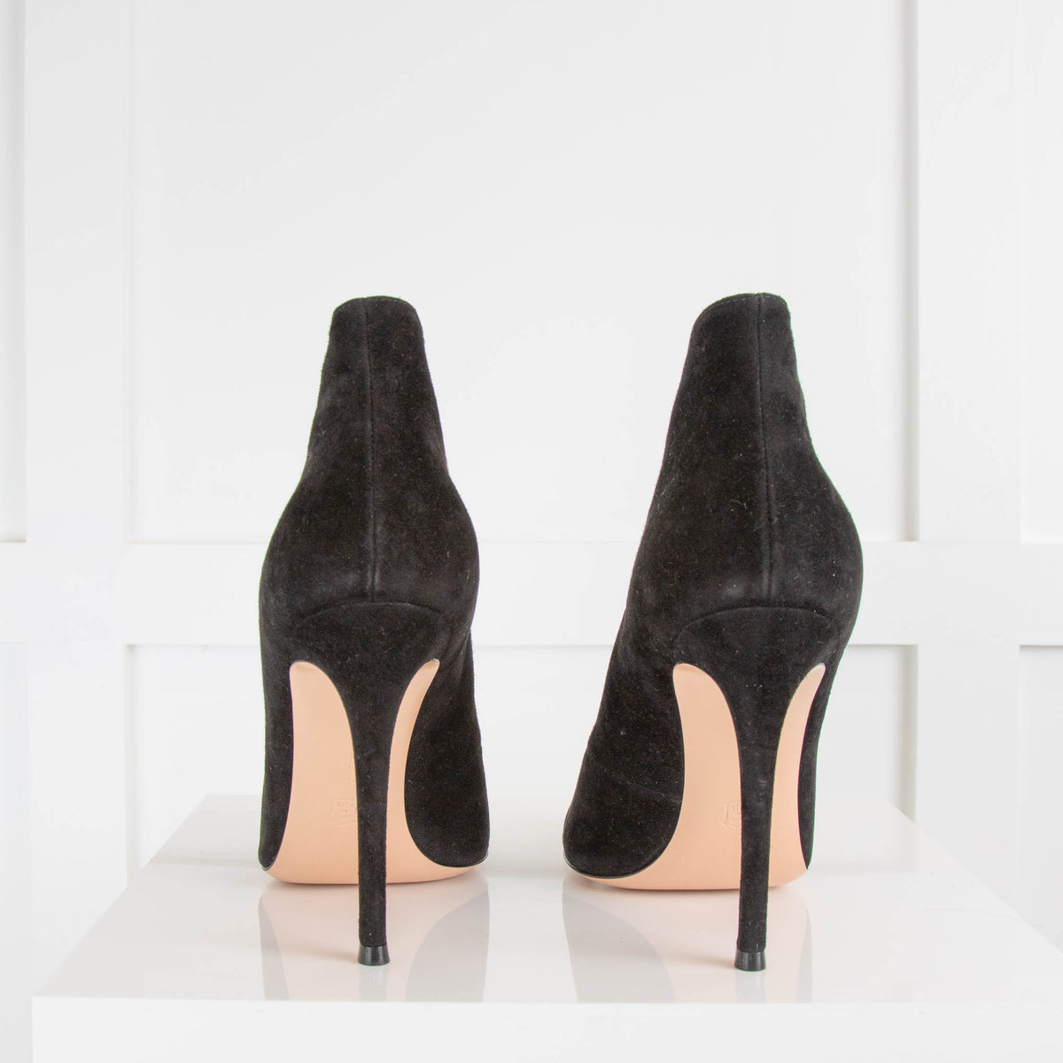 Gianvito Rossi Black Suede Vamp Bootie