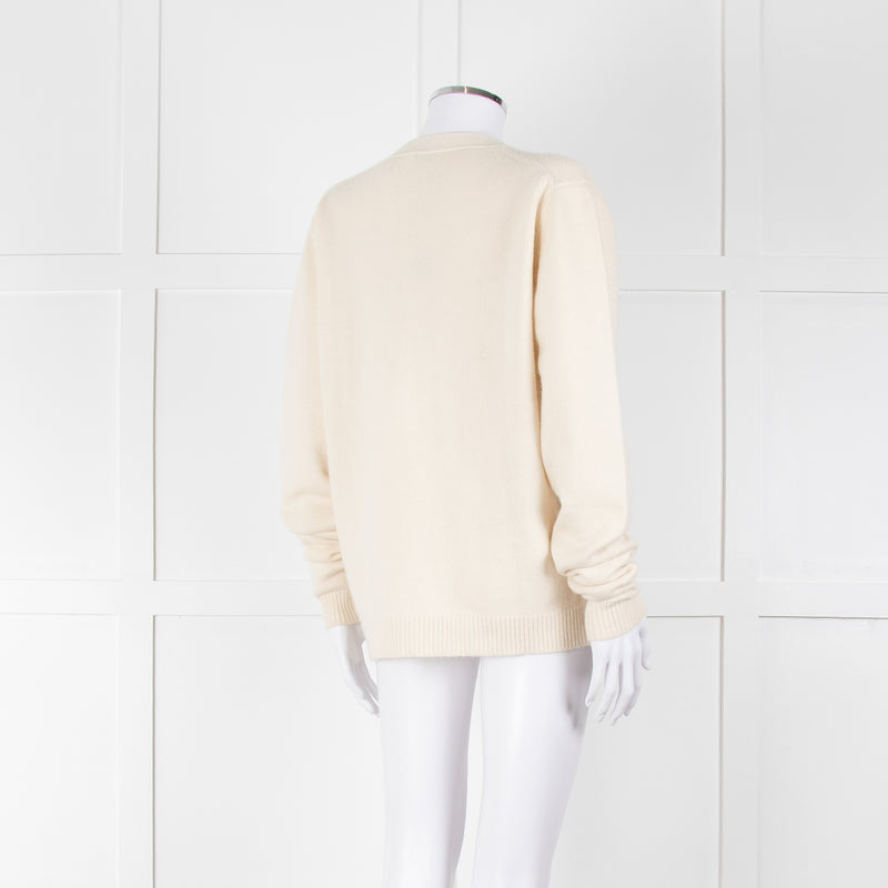 Raey Cream Cashmere Cardigan