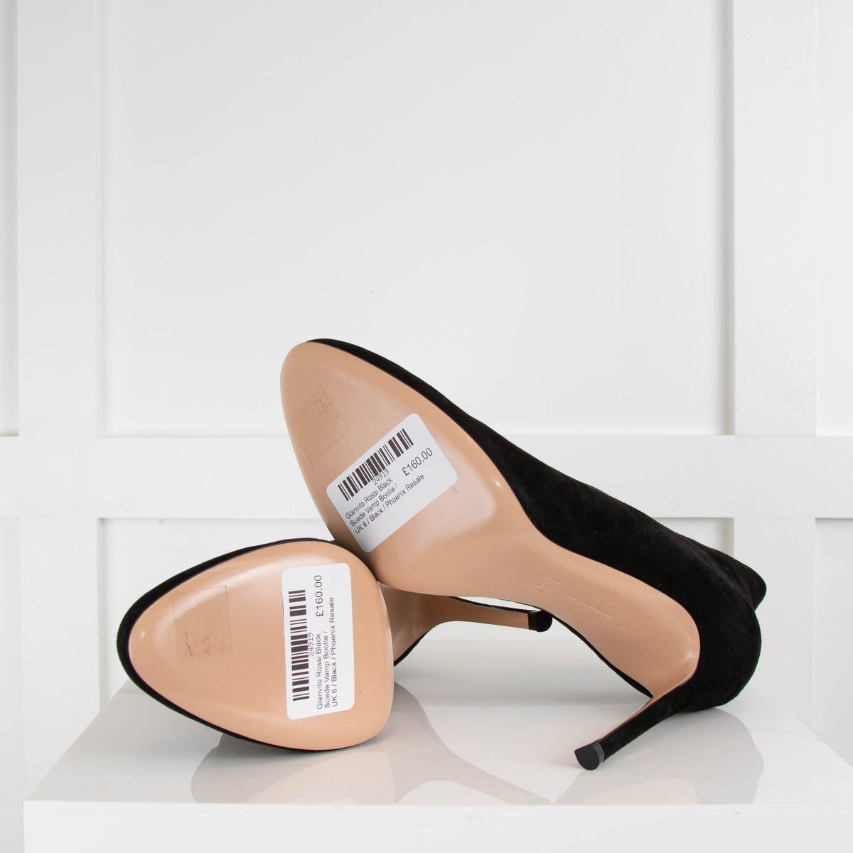 Gianvito Rossi Black Suede Vamp Bootie