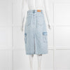 Rails Pale Blue Denim Side Pocket Detail Midi Skirt