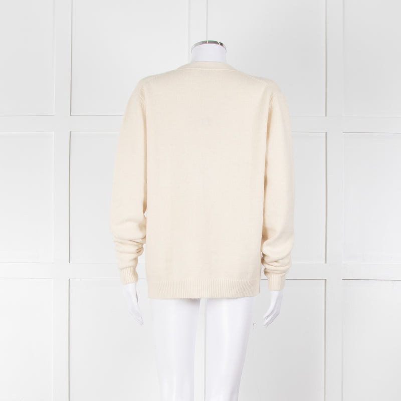 Raey Cream Cashmere Cardigan