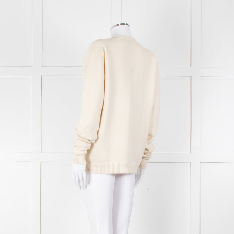 Raey Cream Cashmere Cardigan