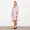 Ganni Lilac Check Trapeze Mini Dress