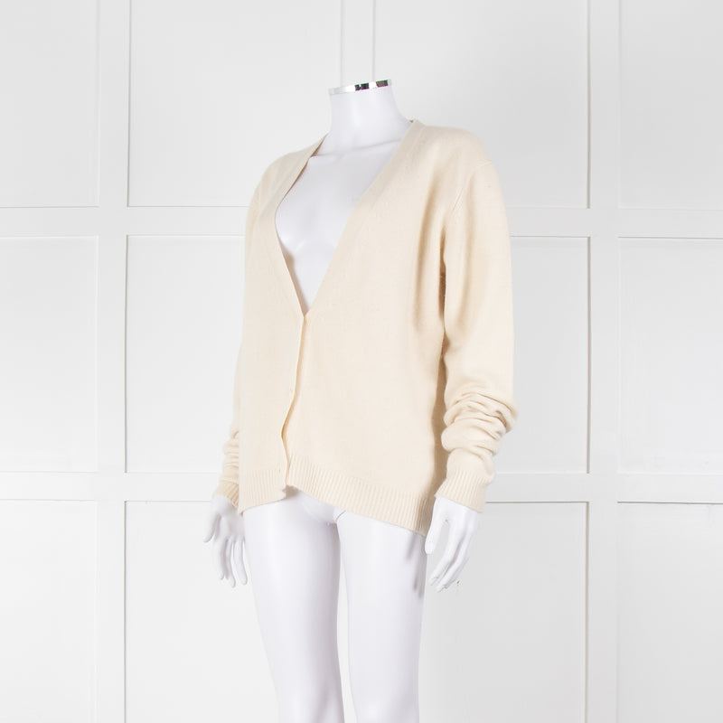 Raey Cream Cashmere Cardigan