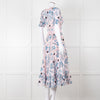 Self-Portrait Pale Pink Blue Floral Lace Trim Short Sleeve Dress