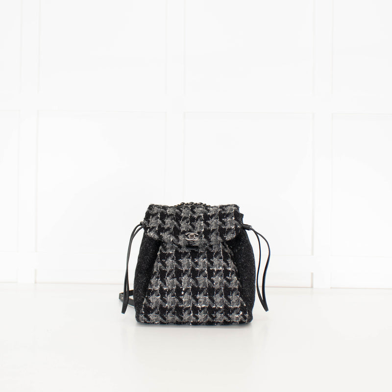 Chanel Grey Tweed Coco Backpack