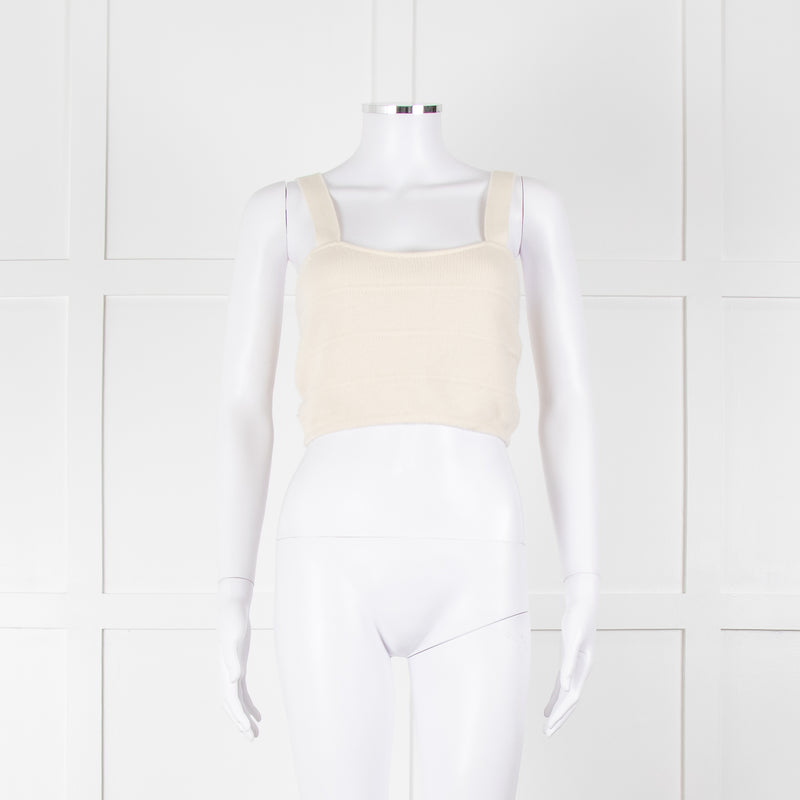 Raey Cream Cropped Cashmere Vest