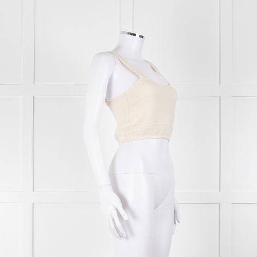 Raey Cream Cropped Cashmere Vest