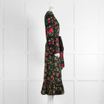 The Vampires Wife The Vilanelle Gypsy Black Floral Printed Dress