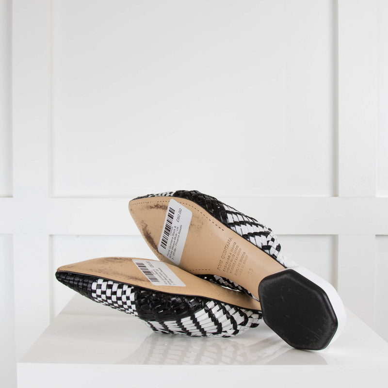 Pons Quintana Black & White Weave Mule