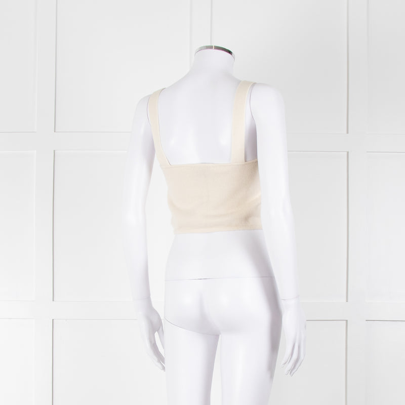 Raey Cream Cropped Cashmere Vest