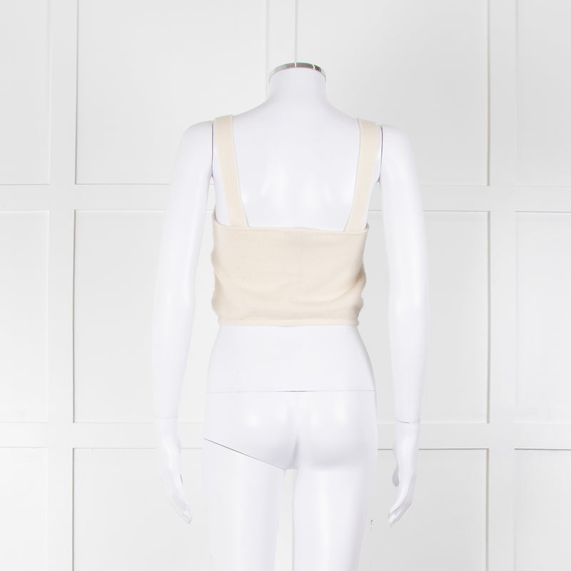 Raey Cream Cropped Cashmere Vest